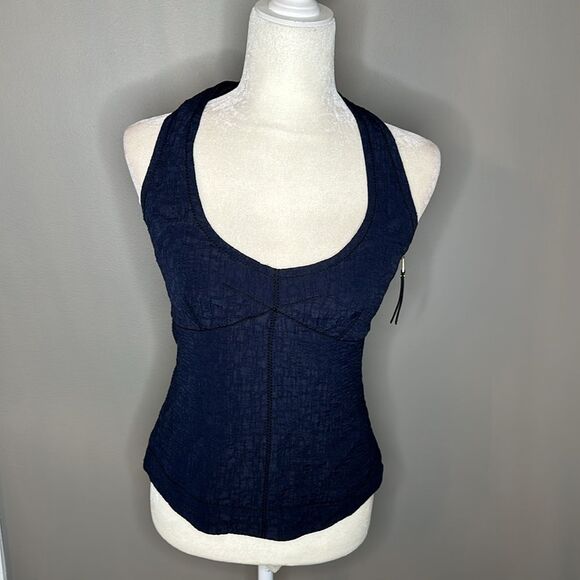 Louis Vuitton halter blue silk lining cut out back top size 38 - Picture 6 of 14